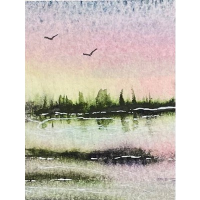 Abstract Wetlands no. 2 aceo art card thumbnail 2