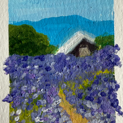 Original Lavender Landscape ACEO | Summer Lavender #3/3 aceo art card thumbnail 3