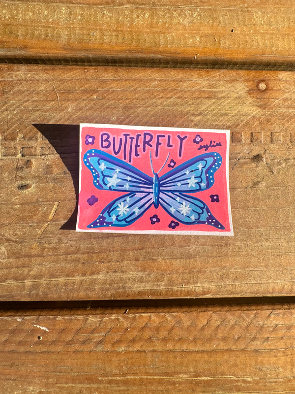 The Garden Lurkers: Butterfly aceo art card