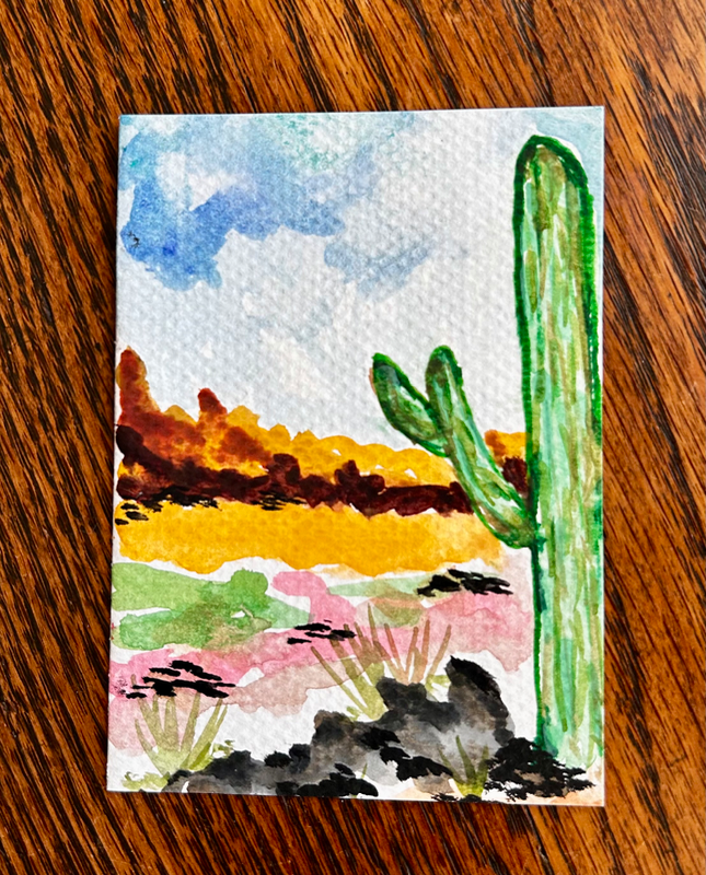 Desert Day aceo art card