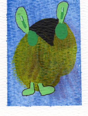 Sleep Demon series Black Diamond aceo art card thumbnail 1