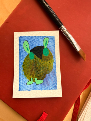 Sleep Demon series Black Diamond aceo art card thumbnail 2