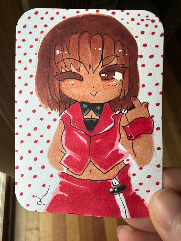 Vocaloid Meiko Copic Illustration ACEO Original Card aceo art card