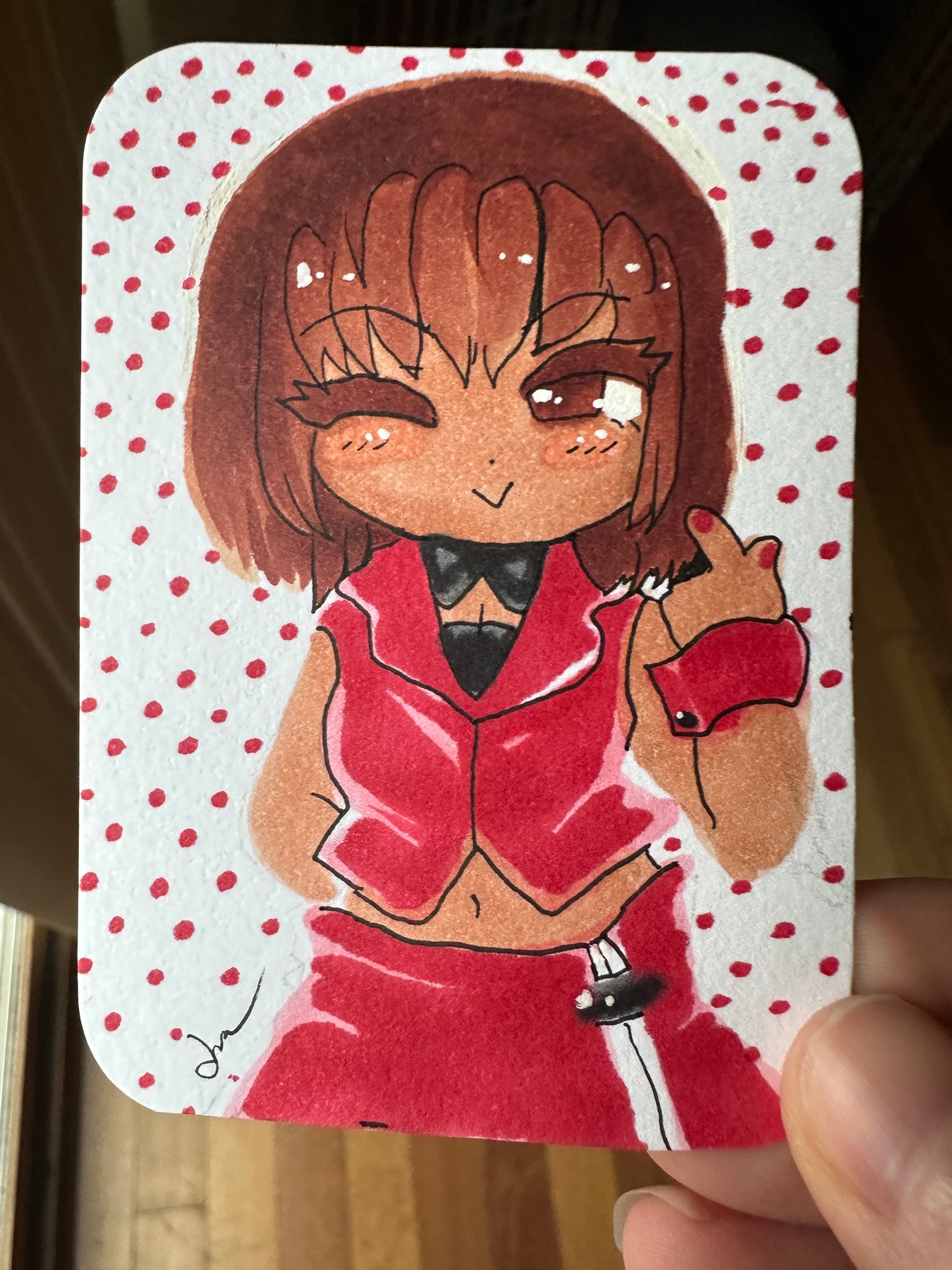 Vocaloid Meiko Copic Illustration ACEO Original Card aceo art card