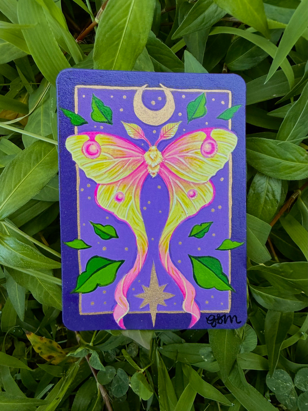 “Luna Moth” 4/4 aceo art card