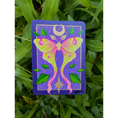 “Luna Moth” 4/4 aceo art card thumbnail 1