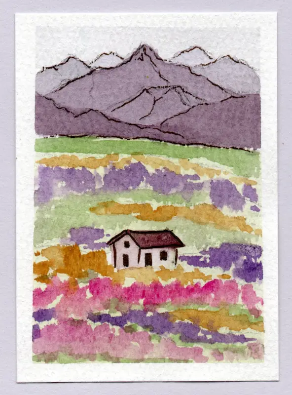 Cottage #3 aceo art card