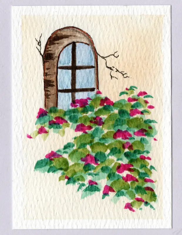 Spanish Window aceo art card