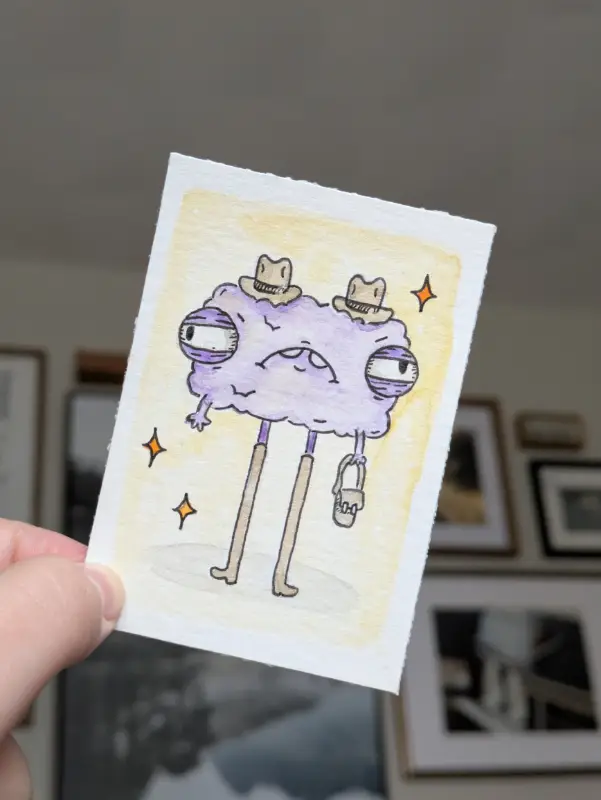 Cowboy Monster Series - Wobbus aceo art card