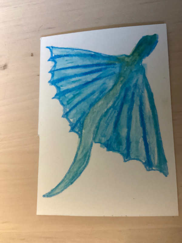 Watercolor dragons 1/5 aceo art card
