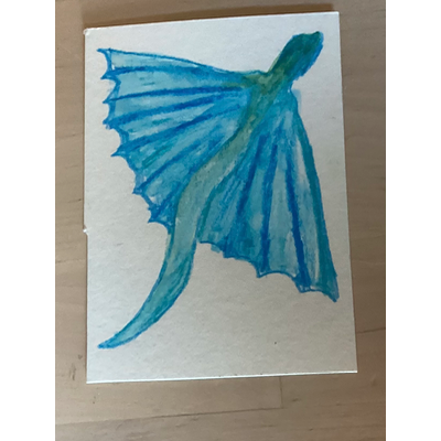 Watercolor dragons 1/5 aceo art card thumbnail 2