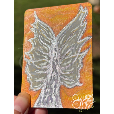 Classic Silver Mermaid Fin aceo art card thumbnail 2