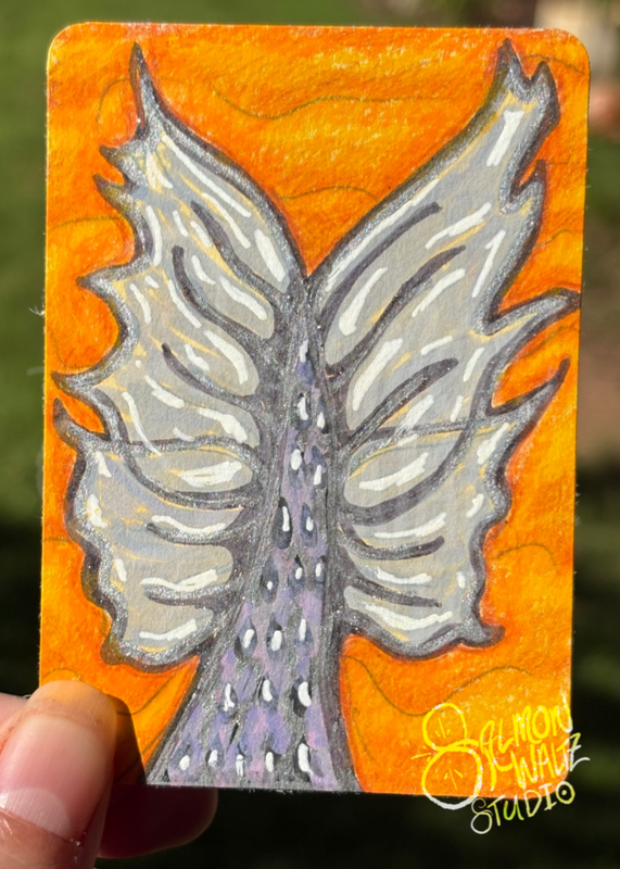 Classic Silver Mermaid Fin aceo art card