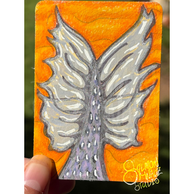 Classic Silver Mermaid Fin aceo art card thumbnail 1