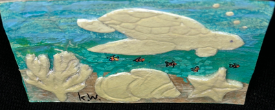 TURTLE & SHELLS KWACEO #1 A aceo art card thumbnail 2