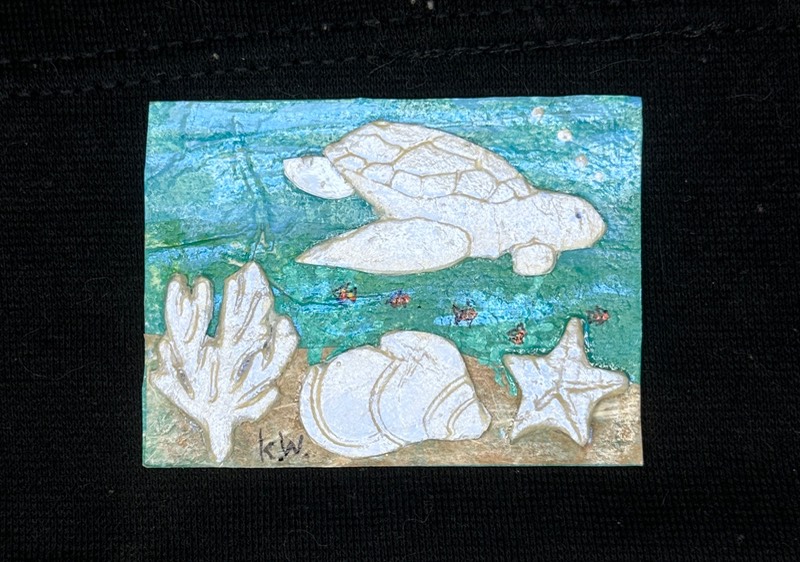 TURTLE & SHELLS KWACEO #1 A aceo art card