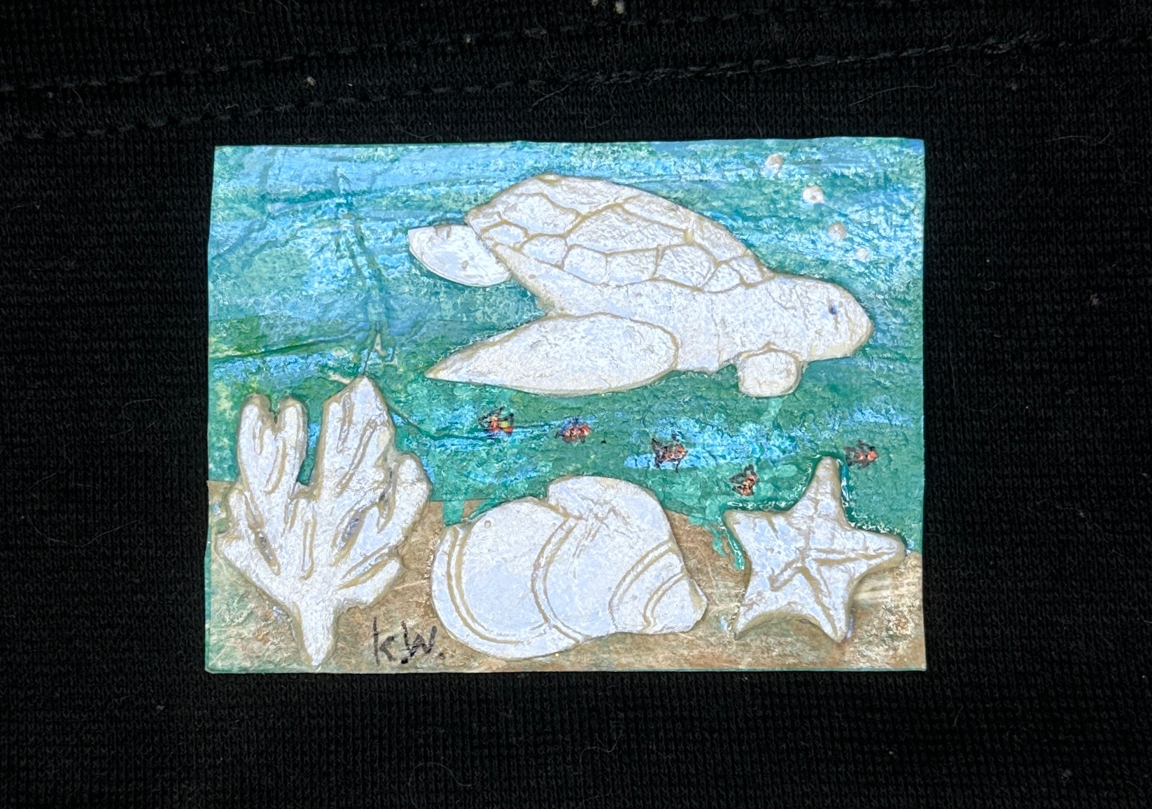 TURTLE & SHELLS KWACEO #1 A aceo art card