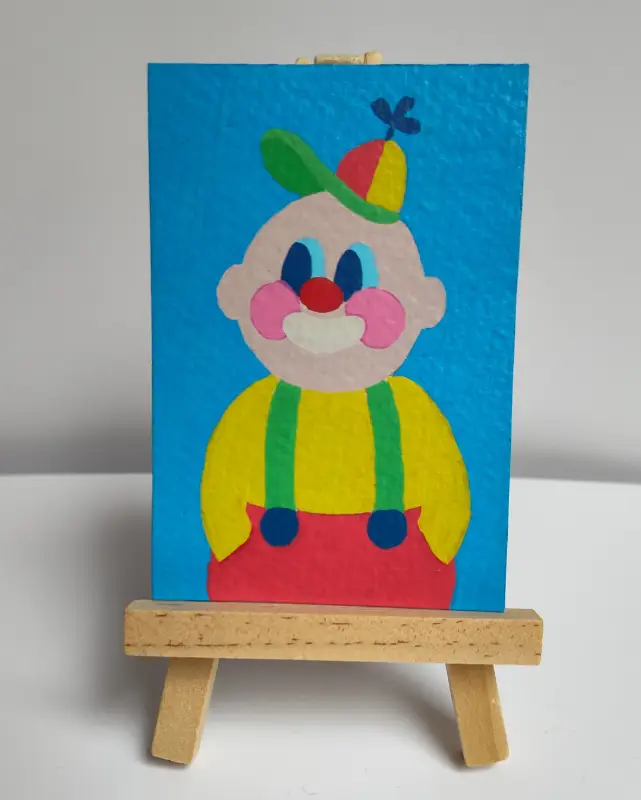 Smile Clown aceo art card