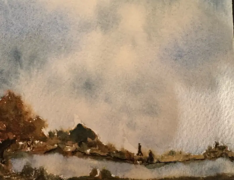 Stormy Reflections aceo art card
