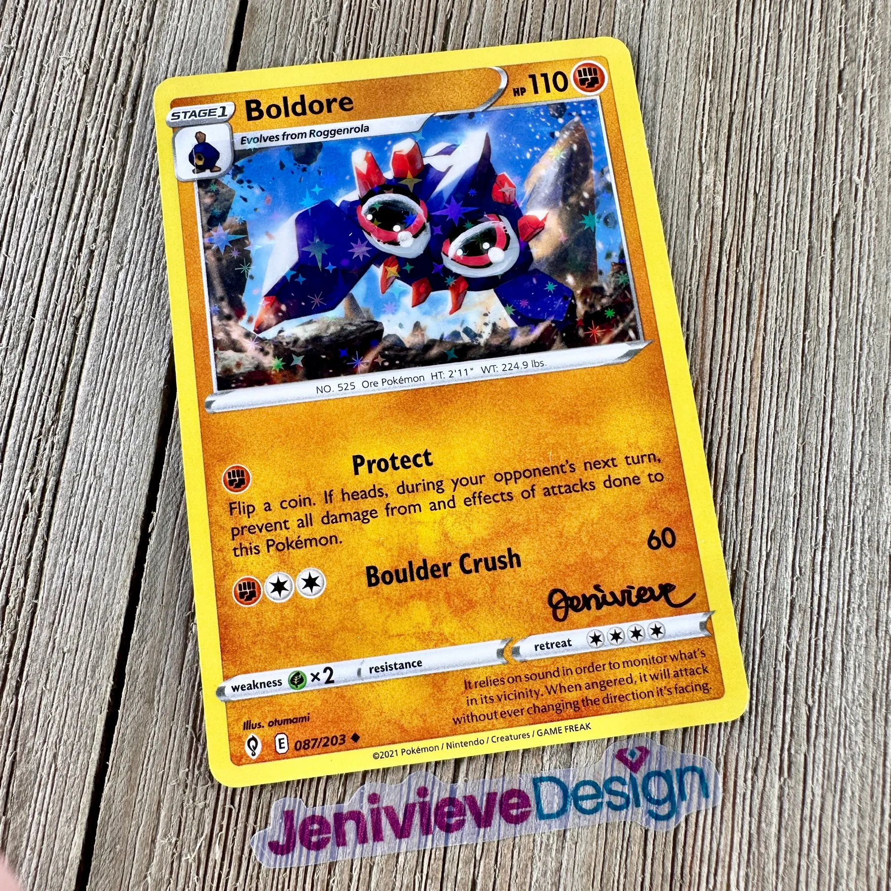 Yassified Pokémon: Boldore aceo art card