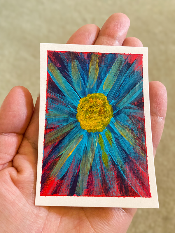 Colorful Flower 🌼 aceo art card