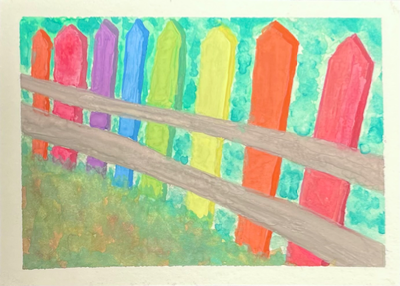 Gay Fence aceo art card thumbnail 2