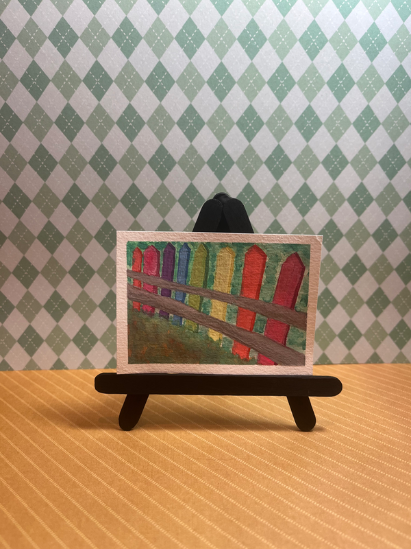 Gay Fence aceo art card