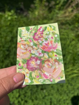 “True Feelings” Abstract Floral aceo art card thumbnail 3