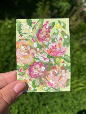 “True Feelings” Abstract Floral aceo art card thumbnail 1