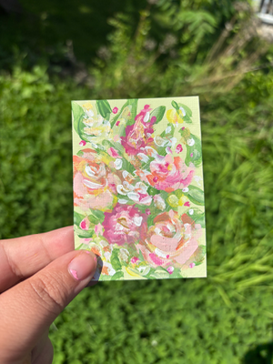 “True Feelings” Abstract Floral aceo art card thumbnail 2