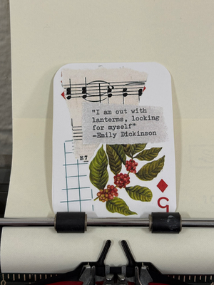 Cherry Emily Dickinson quote collage print by Mazerzine cherries aceo art card thumbnail 1