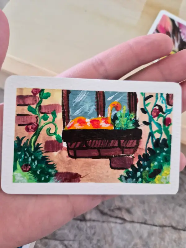 The Best Bed in Town aceo art card