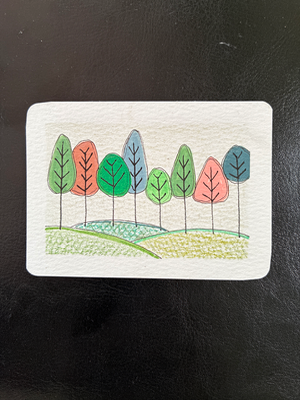 Trees aceo art card thumbnail 2