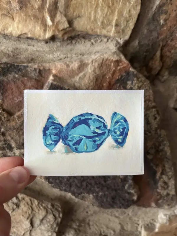 Blue Candy aceo art card