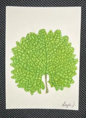 Original - Spring Leaf aceo art card thumbnail 1