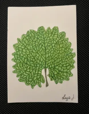 Original - Spring Leaf aceo art card thumbnail 2