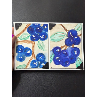 Blueberry Bloom aceo art card thumbnail 2