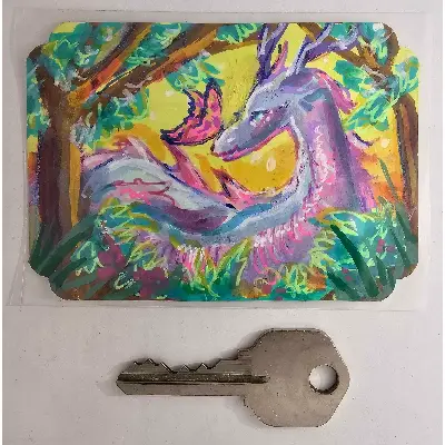 Butterfly's Friend aceo art card thumbnail 2