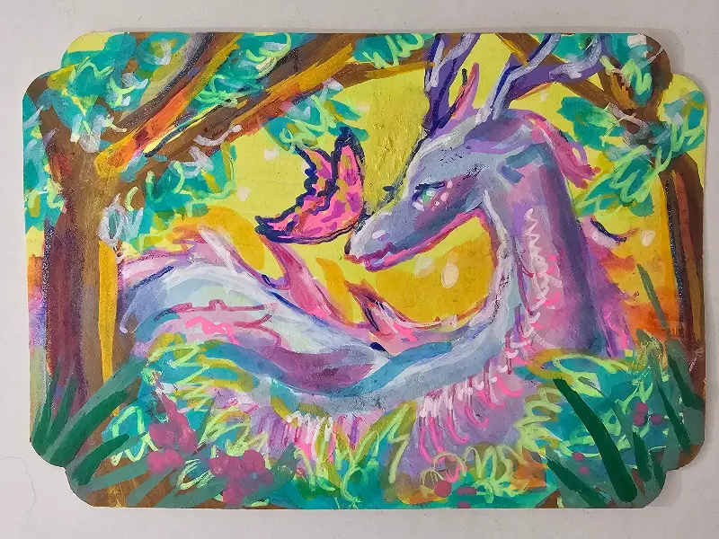Butterfly's Friend aceo art card
