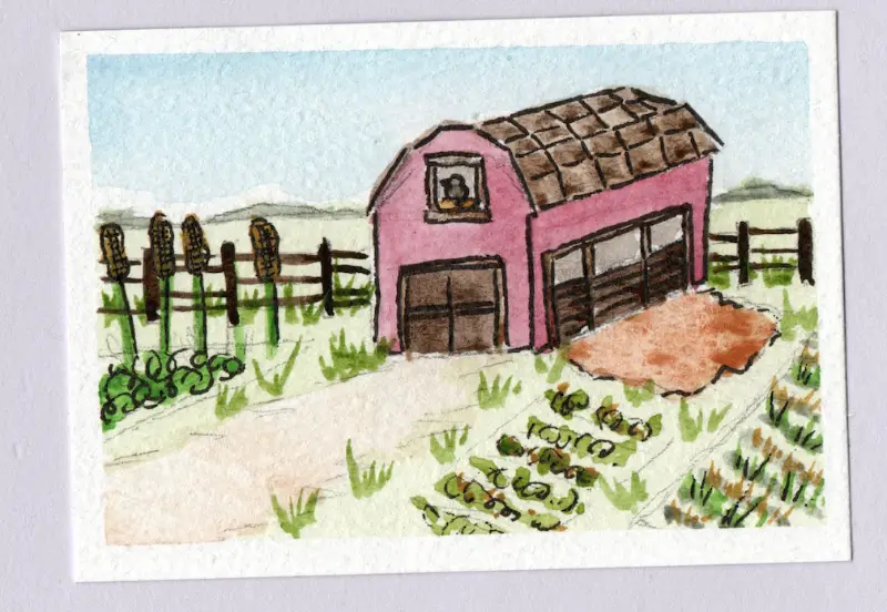 A Farm aceo art card