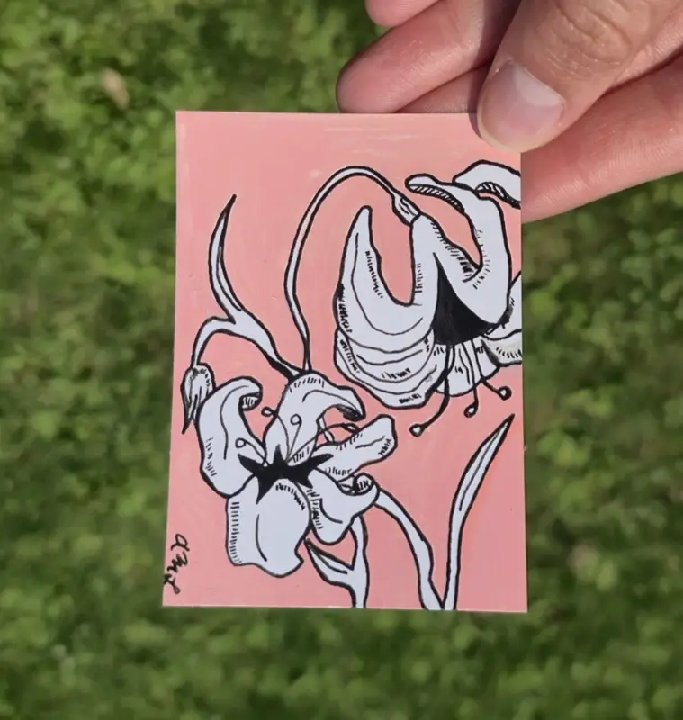 Delicate Lilies aceo art card