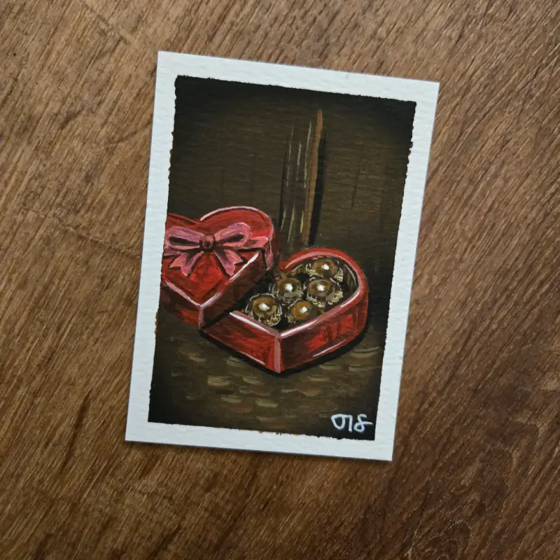 Happy Valentine aceo art card