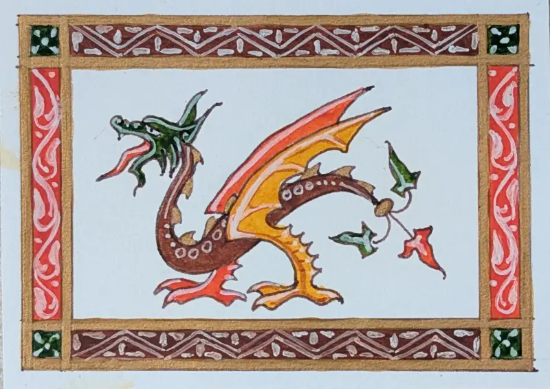 Screaming Dragon aceo art card