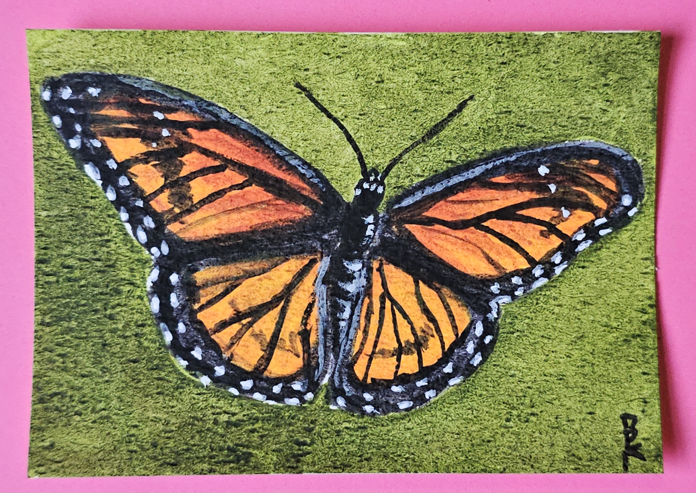 Monarch Butterfly aceo art card