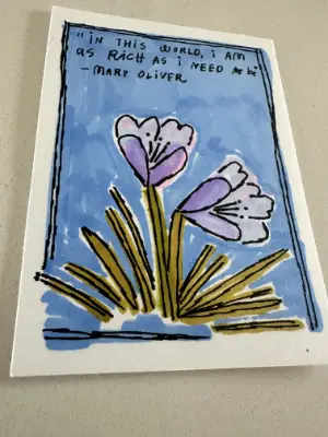 Mary Oliver Crocus aceo art card thumbnail 2