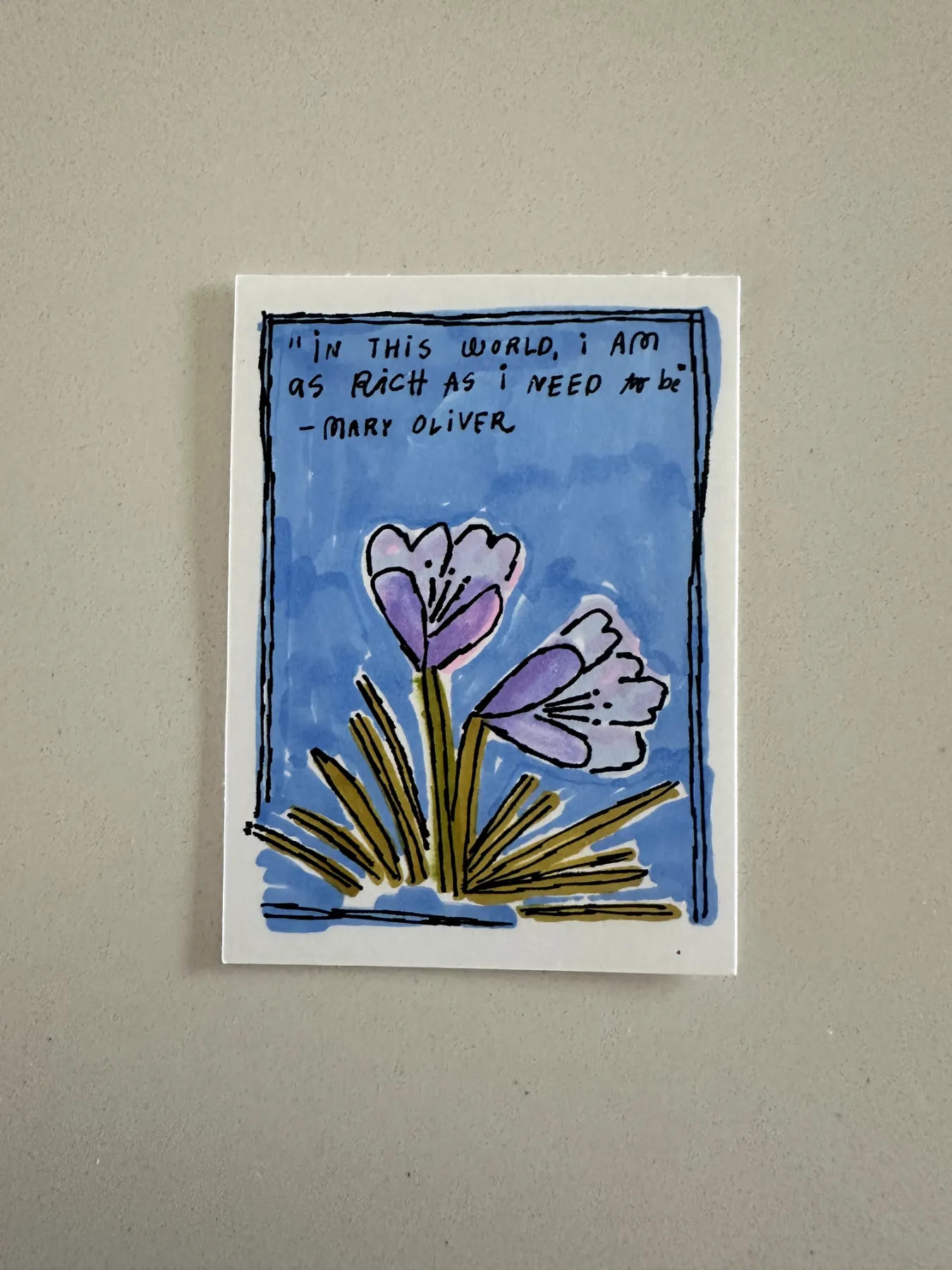 Mary Oliver Crocus aceo art card