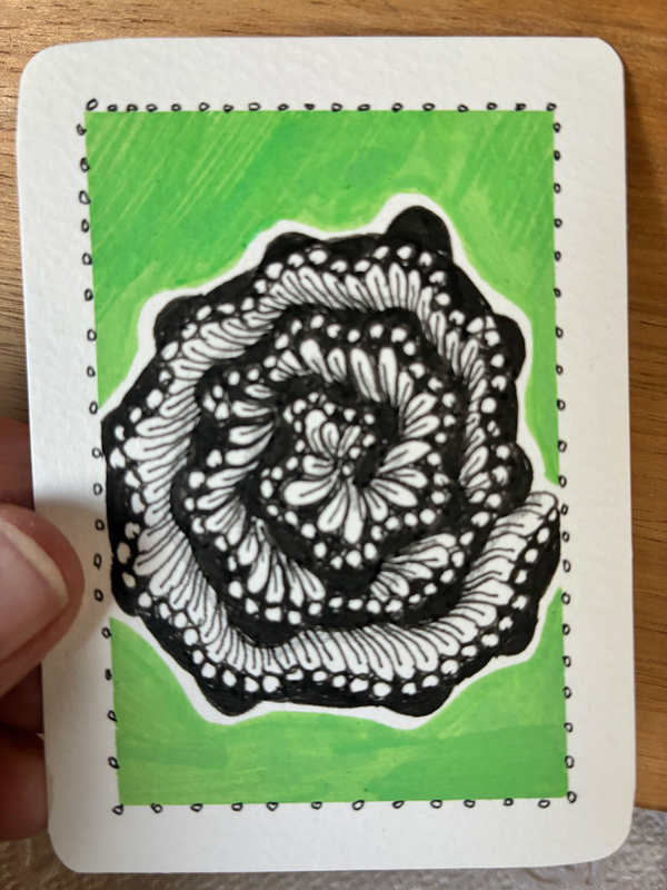 Black rose aceo art card