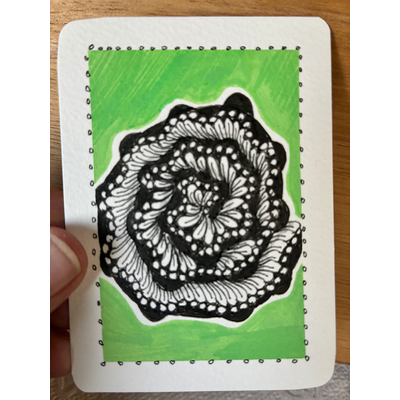 Black rose aceo art card thumbnail 1