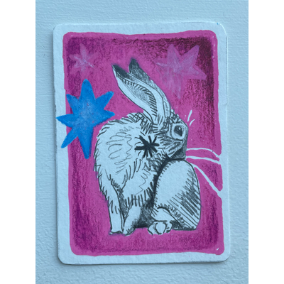 “Itchy bunny” - original ACEO by Norah Mae aceo art card thumbnail 3