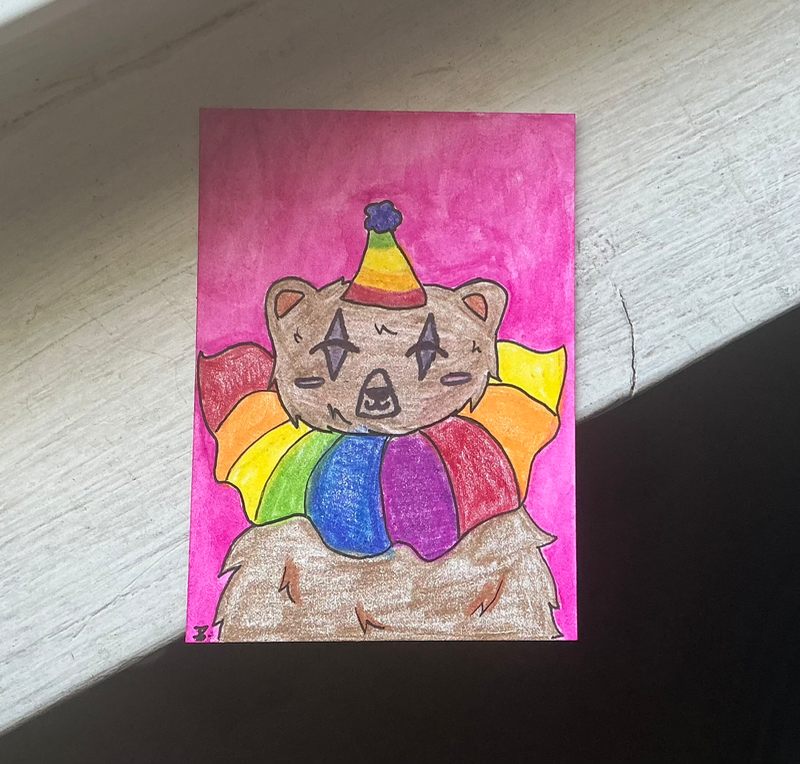 Circus Bear aceo art card